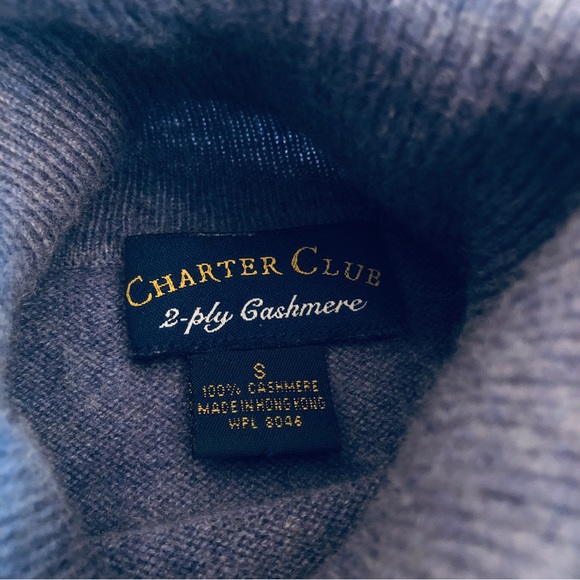 Charter Club 100% Cashmere Turtleneck Blue Soft Sweater Women Vintage 90s - S - Picture 3 of 4